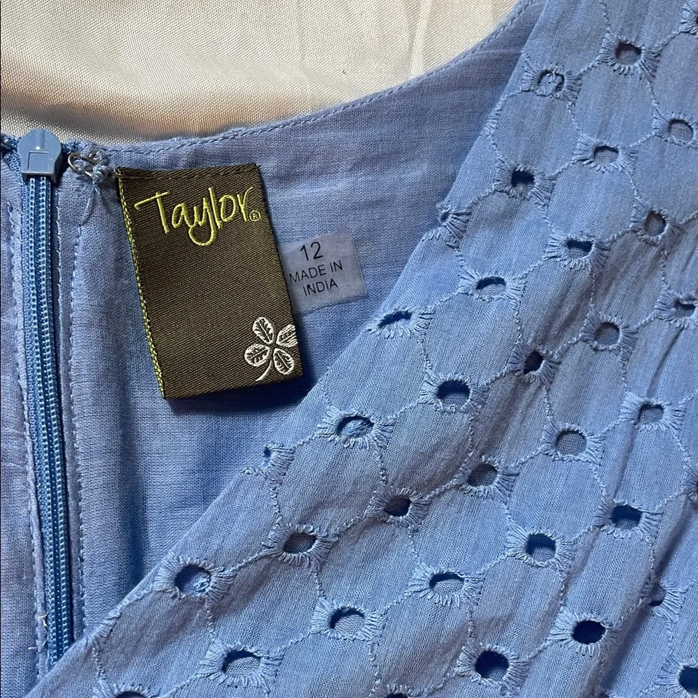 Taylor Dress in Light Blue Eyelet dress size 12 - Picture 2 of 12